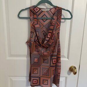 Silk Trina Turk Cowl Neck Blouse